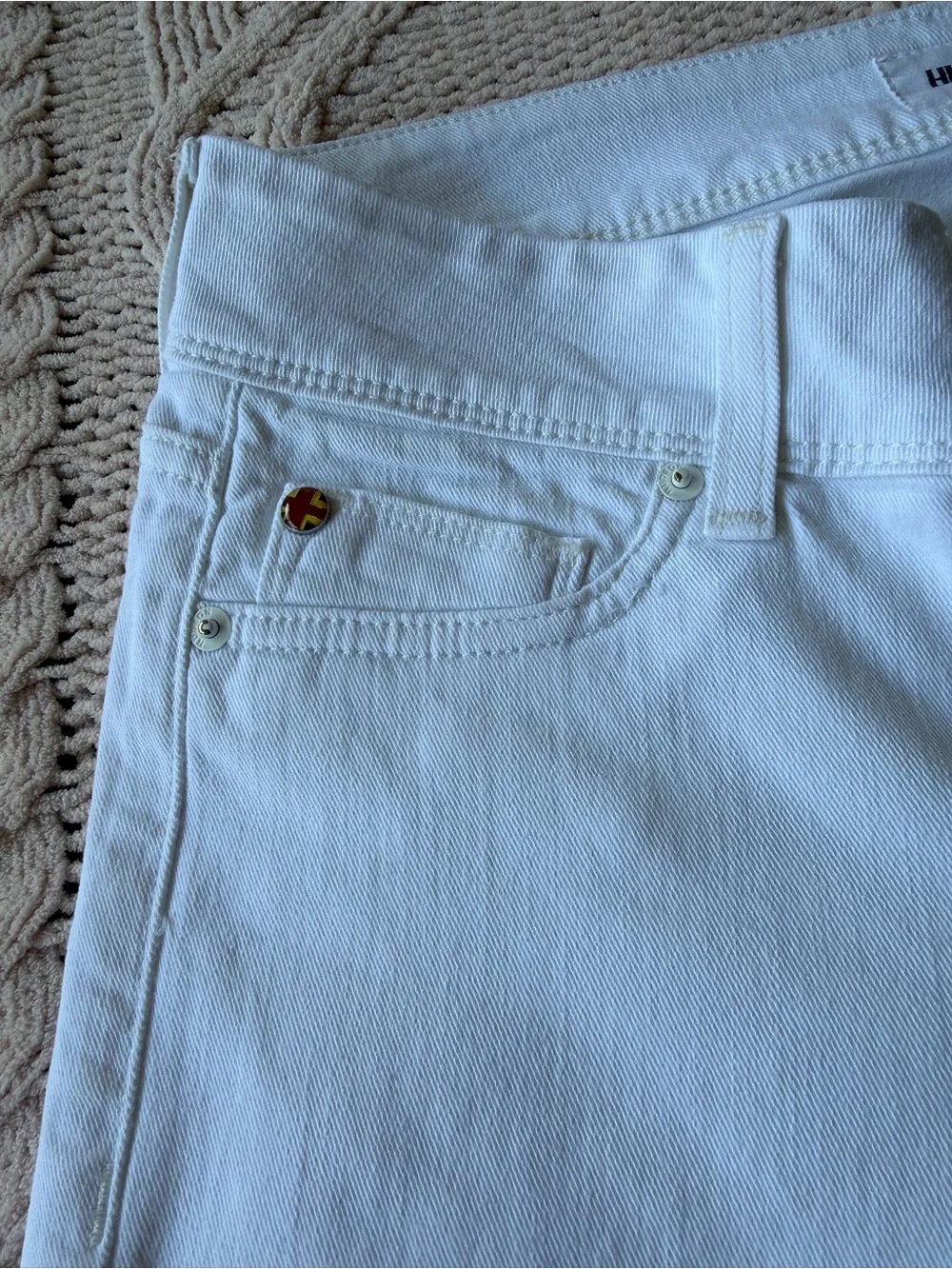 Hudson Jeans Women's Skinny Cuffed White Denim